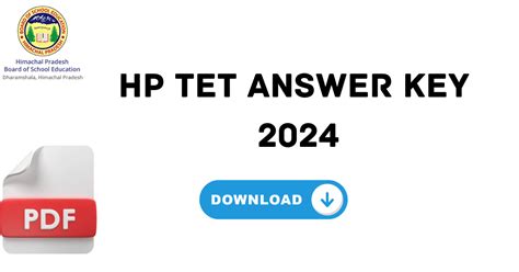 HP TET Answer Key 2024 .